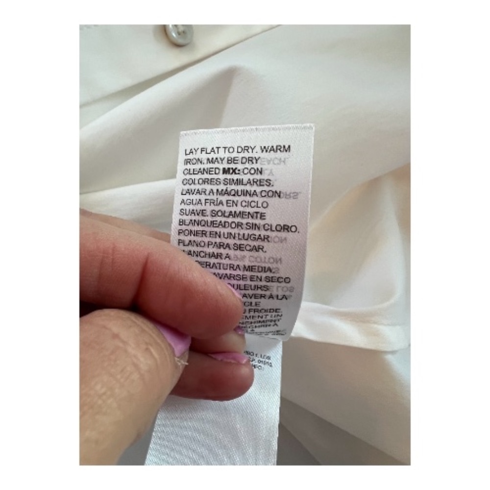 EUC Chico’s embroidered poplin blouse balloon sleeve | size 14 - Picture 10 of 10